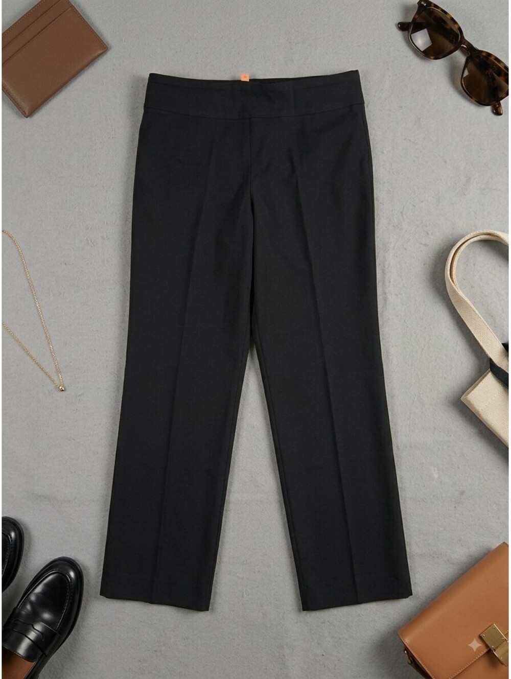 Krazy Larry Black Pull On Ankle Pants Womens Size 6 Stretch Career Office USA